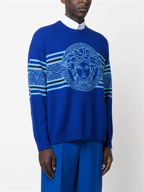 maglione versace bianche maniche lunghe|Versace Maglione Con Ricamo Medusa .